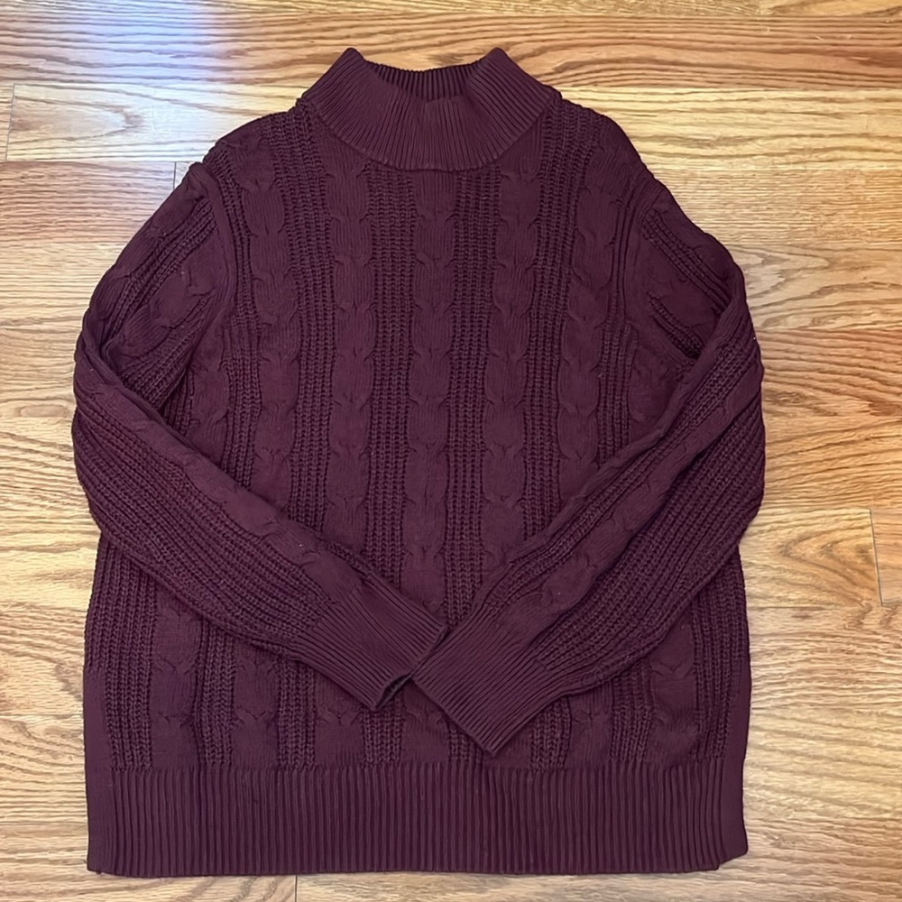 Banana Republic Mockneck cable sweater